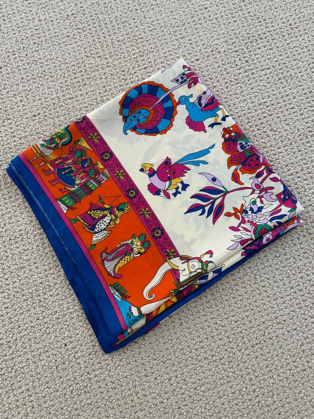 New! Tuckernuck Women’s Vibrant Floral Tree Silk Scarf - Pink & Orange OS